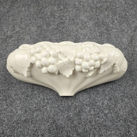 Vintage Ceramic Sculpted Glazed Wall Planter and‎ Sconce for Indoor or Outdoor