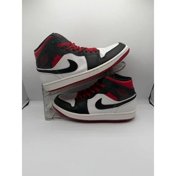 Jordan Air Jordan 1 Mid Gym Red Black Toe Men's Mid Top Sneakers size 8
