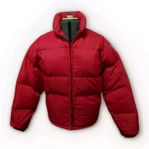 Vintage REI Red Puffer Jacket Goose Down Ski Party 70s Size L