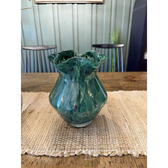Large Ruffle Glass Vase - Threshold NEW RARE