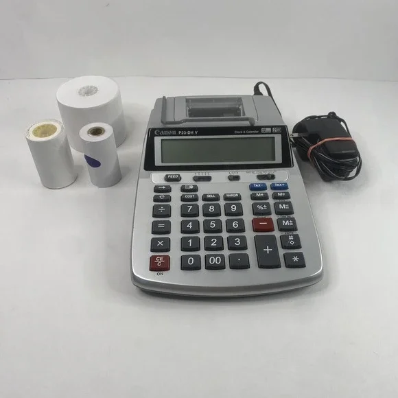 Canon Desktop Printing Calculator P23-DH V Clock&Calendar 12 Digits MINT/TESTED!
