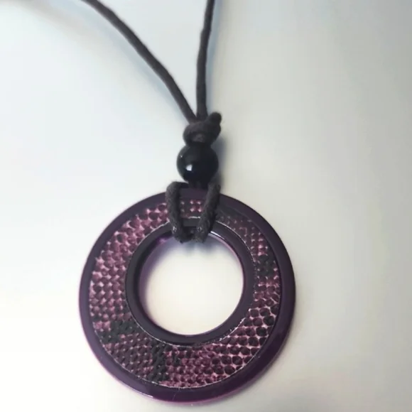 Purple Pendant Ryeglass Holder Necklace