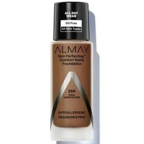 250 Almay Skin Perfecting Comfort Matte Foundation Hypoallergenic Cool Cappuccin