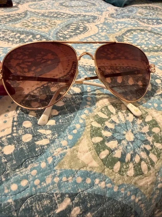 Camilla V19.69 Italia Women’s Gold Aviator Sunglasses with Brown Lenses