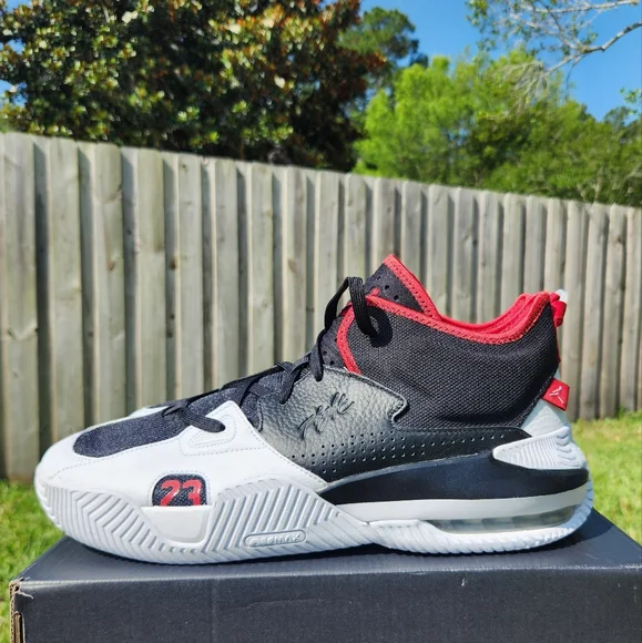 Size 14 - Jordan Stay Loyal 2 Black White Gym Red