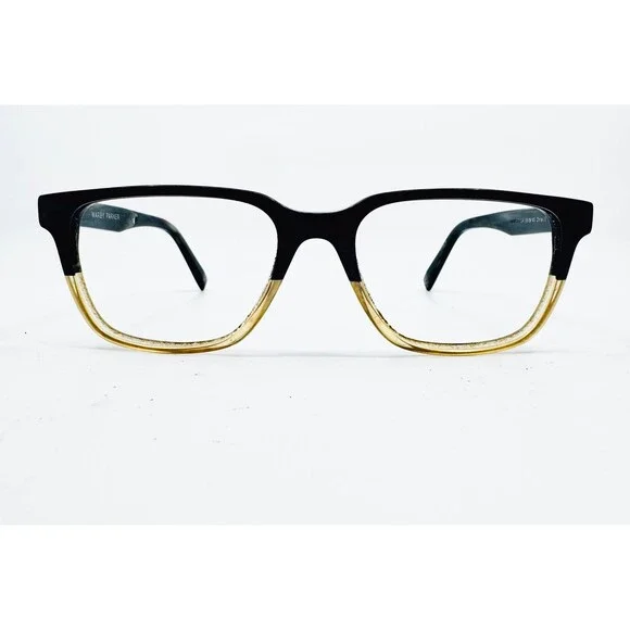 Warby Parker Gilbert 124 Eyeglasses Mens Black Gold Two-Tone Square 55-18-145