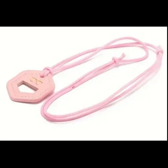 Eyeglass Necklace Faux Leather  Holder Pink