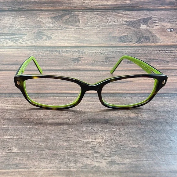 Kate‎ Spade Lucyann ODV2 Tortoise Lime Green Rectangular Eyeglasses Frames 135