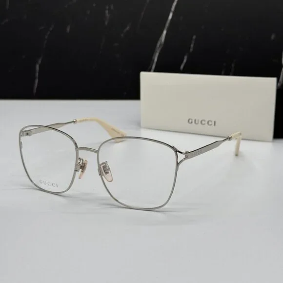 NEW GG0819OA 003 GUCCI SILVER WOMEN GUCCI EYEGLASSES