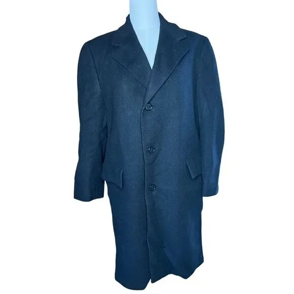 VTG Amalgamated Clothing Union Made Gray Men’s Wool Houndstooth Overcoat Medium