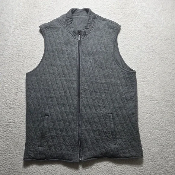 Mizzen Main Vest Mens Size XL Full Zip Belson‎ Quilted Jacket Gray Golf