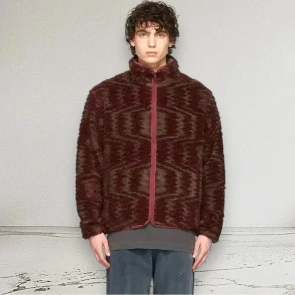 JOHN ELLIOTT REVERSIBLE POLAR FLEECE FULL ZIP ROAN JACQUARD Size 3 / L