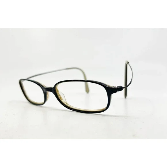 Marchon Eyeglasses Womens Black Beige Oval Frame 50-18-140 001 27761