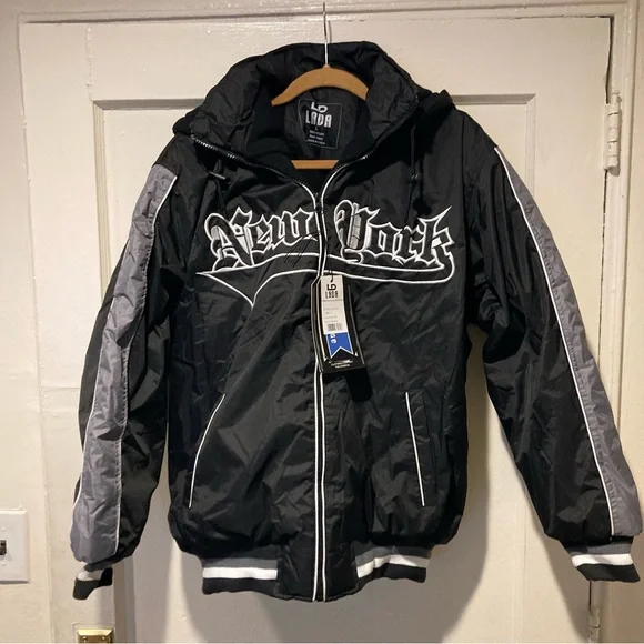 Lada - Men’s Black and Gray New York Jacket - Large - New with Tags