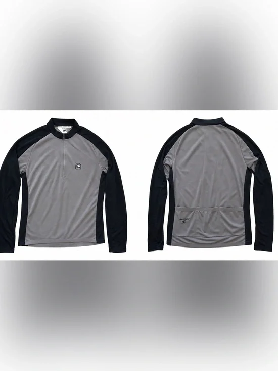 Athletic Cycling Performance - Gray Black Colorblock Zip Pullover Jacket - XL