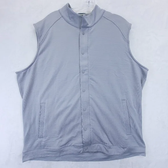 Peter Millar Beaumont Performance Vest Mens XL Zipper Snap Button Golf Outdoor