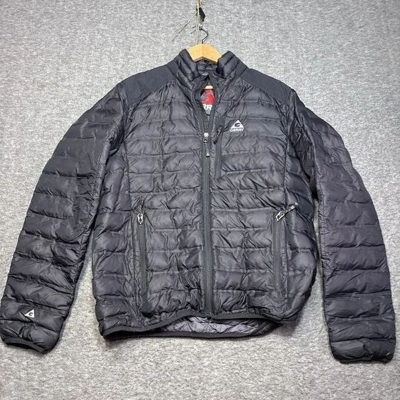 Gerry Goose Down Puffer Jacket Mens Medium Black‎ Fill Power 650 Packable Light