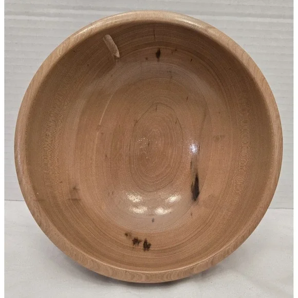 Vtg J. Anderson Hand-Turned Elm Wood Bowl 7