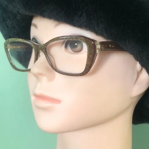 Dolce & Gabbana Gold Glitter Eye Wear