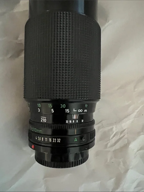 210mm Telephoto Camera Lens - Black, Manual Focus