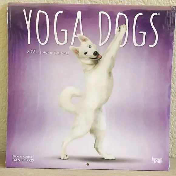 Yoga Dogs Posing Dog Wall Art Decor Calendar