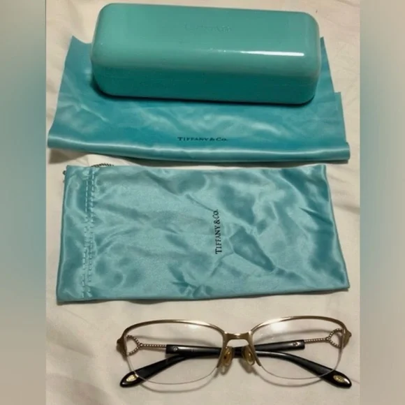 Tiffany & CO Metal Eyeglass Frames Heart & Twist shaped upper shank - Gold Color