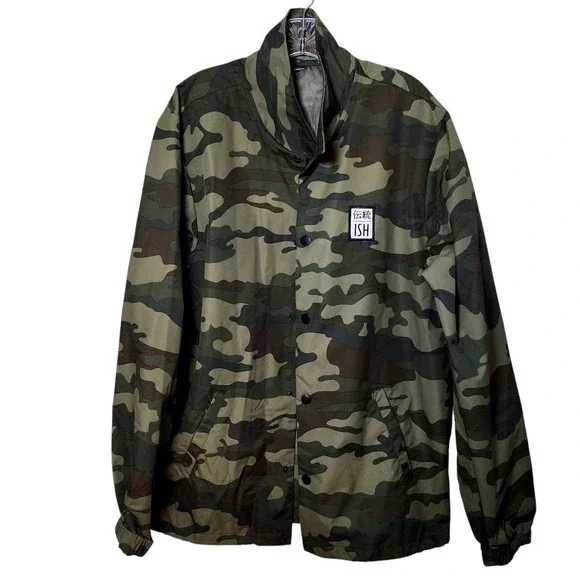 Island Snow Hawaii ISH Camo Coach's Jacket - Snap Front - Hawaii Exclusive