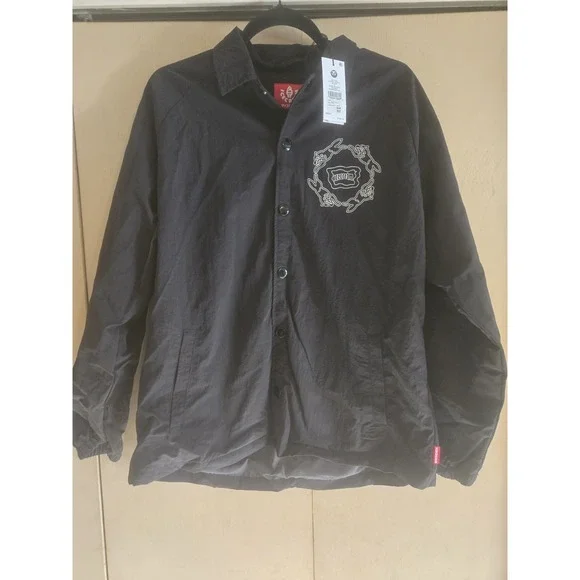 ICECREAM BBC Coach Jacket Black NWT Size Small Running Dog Graphic Coat