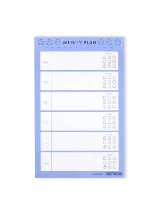 Yoobi x SMILEYWORLD Undated Weekly Planning Pad with Pencil 7
