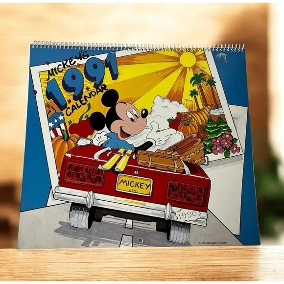 Vintage Walt Disney Mickey Mouse 1991 Calendar -‎ New
