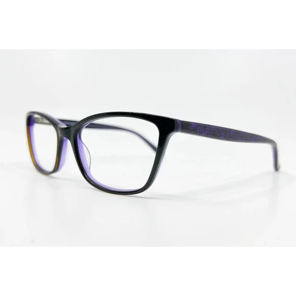Anna Sui Eyeglasses Womens Black Purple Cat Eye AS5022 037 53-16-140 53mm