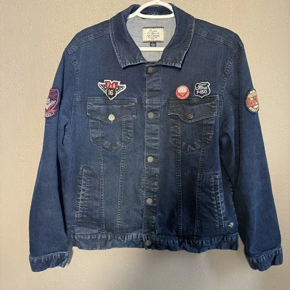 FLAG & ANTHEM X FORD TRUCKS Men's Denim Jacket 100th Anniversary Rare Size Large