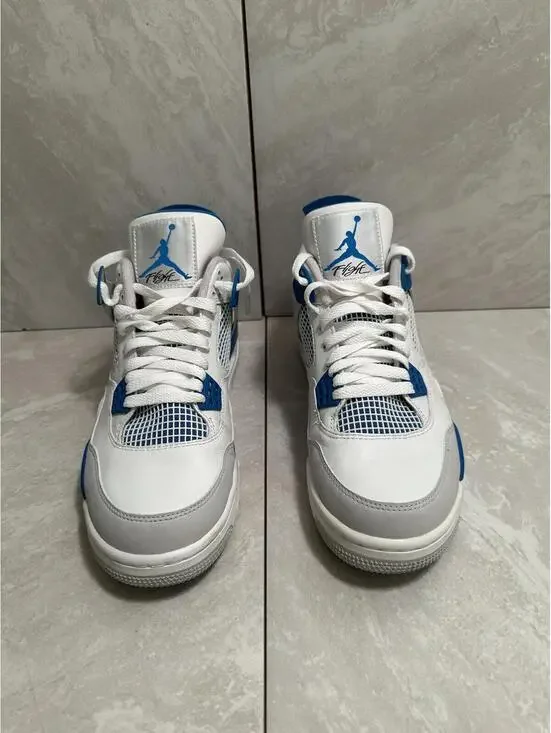 Nike Air Jordan 4 Retro White Military Blue Men's 9 sneakers Style 308497-105