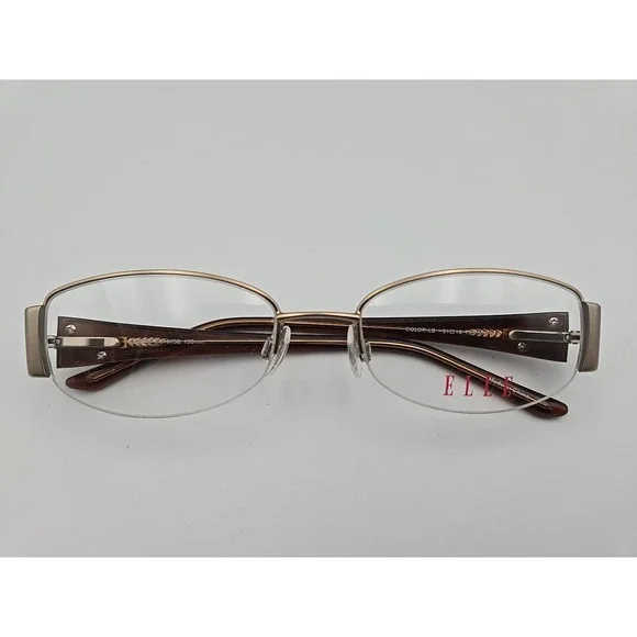 ELLE‎ EL18758 Color LB Womens Oval Half Rim Eyeglasses 51-18-130 (Frames Only)