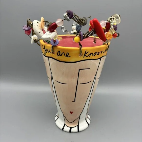 Sandra Magsamen For Silvestri Head Vase Bright Ideas Charms‎ Buttons Beads Multi