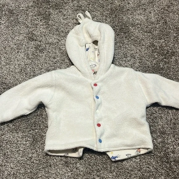 Fisher Price Vintage‎ Button Up Reversible Infant Jacket 3M