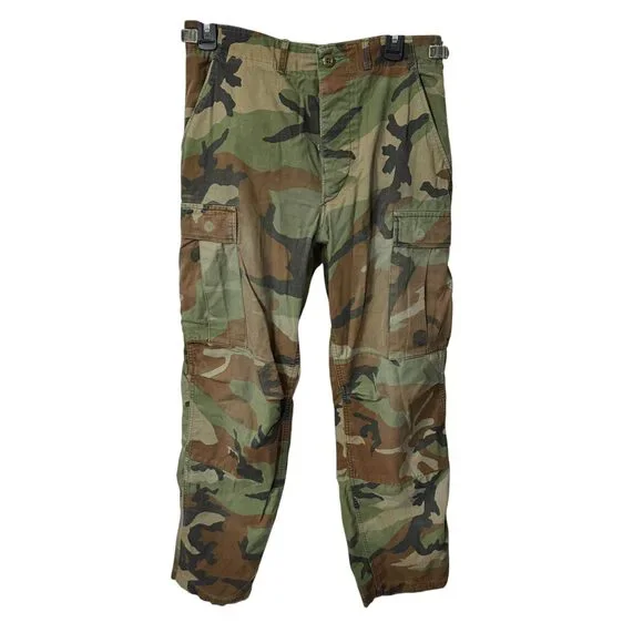 Men’s Woodland Camo Cargo Pants Military Army Utility Tactical Pants Medium