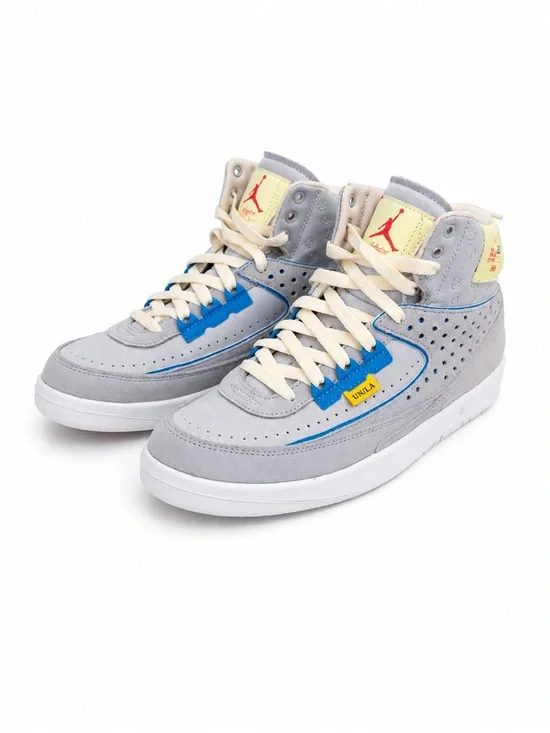 Air Jordan 2 x Union LA Gray Blue High Top Sneakers | Excellent Condition