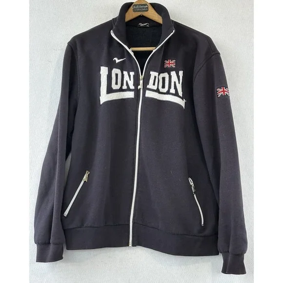 London Athleisure Zip Track Jacket Men's XXL Blue Sports