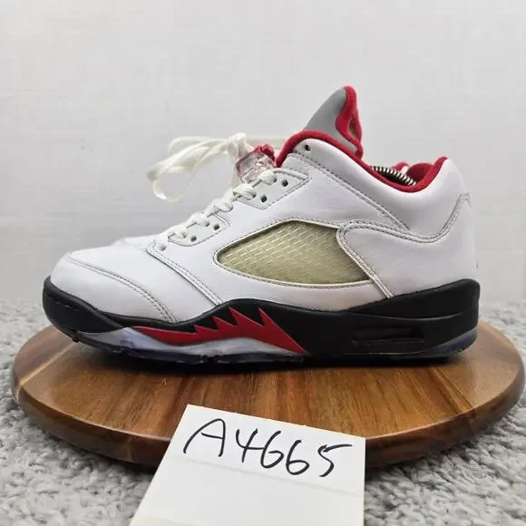 Jordan 5 Retro Low Golf Fire Red Silver Tongue Casual Sneaker Mens 8 CU4523-100
