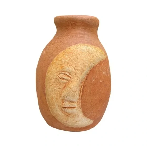 VTG Moon / Sun Made in Mexico Clay Vase