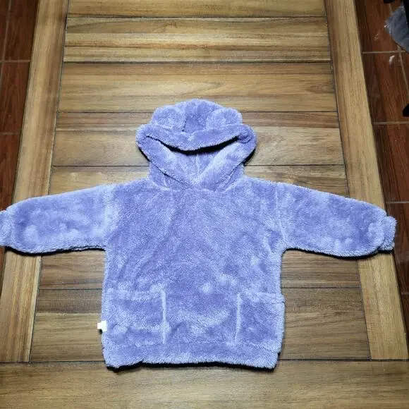 Youzaitai LS Purple Fleece Pull-Over Hoodie w/ Ears - Size 100cm (3T) NWT