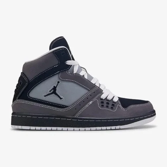 Jordan 1 Flight Mens Size 9 Black Metallic Silver Dark Grey Basketball Shoes NEW