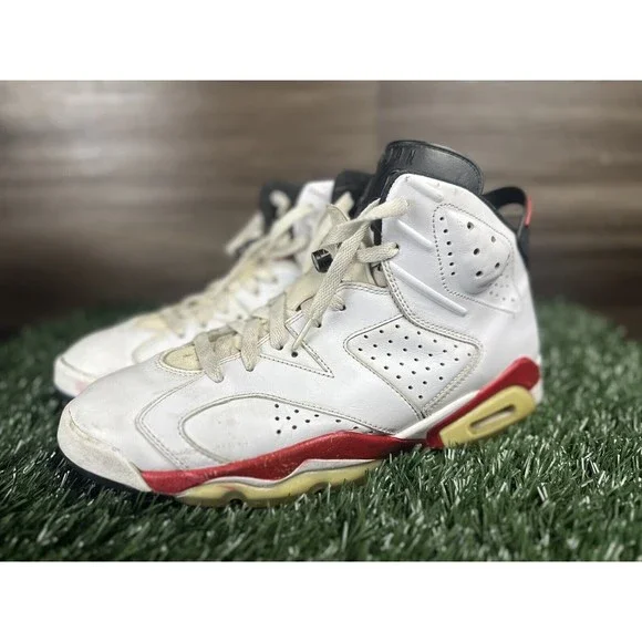 Nike Air Jordan 6 Retro BG White Infrared 384664-102 - Size 10.5 As Is‎ Painted