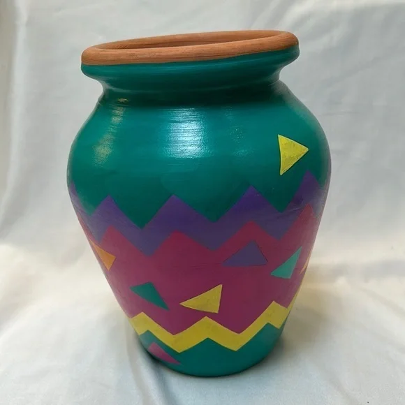 Painted Terra Cotta Vase/Pot