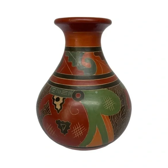 Nicaraguan San Juan de Oriente Art Clay Pottery Clay Hand Painted. Circa 1980’s
