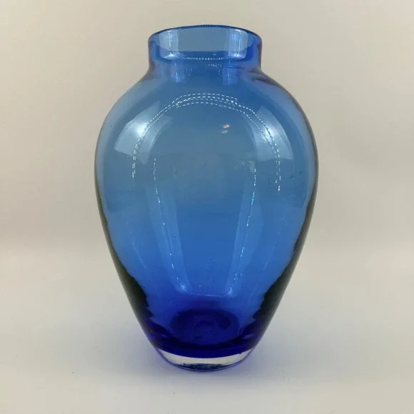 Blenko 8821M Azure Blue Vase Hank Adams 10