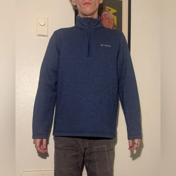 Columbia Blue Quarter Zip Pullover