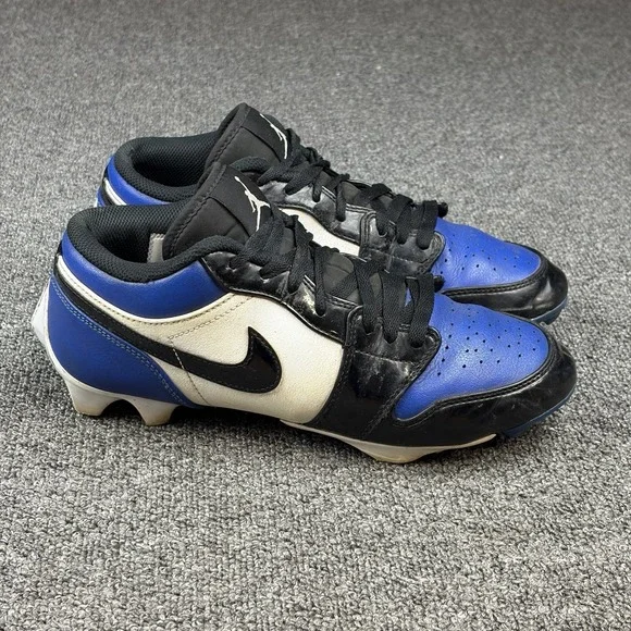 Nike Air Jordan 1 Low TD Football Cleats Royal Black White FJ6245-401 Men's 8