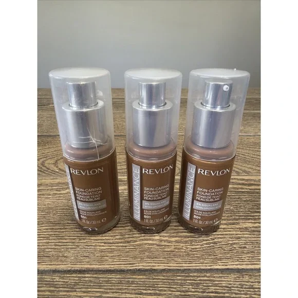 Revlon Illuminance Skin-Caring Foundation 501 Toasted Caramel 1oz Lot of 3